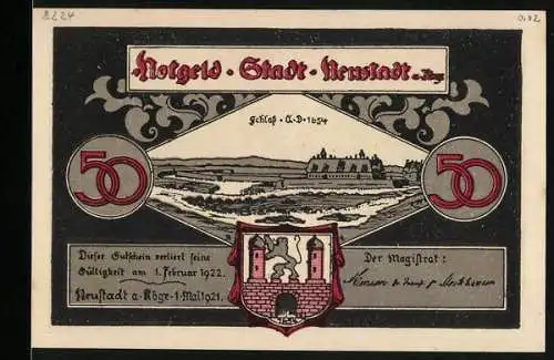 Notgeld Neustadt a. Rbge. 1921, 50 Pfennig, Die Hannoversche Strasse