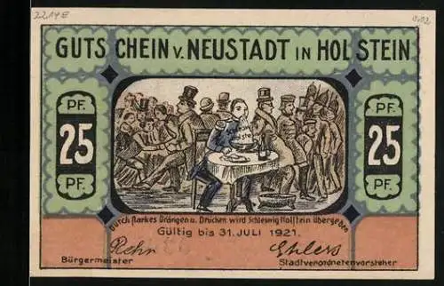 Notgeld Neustadt in Holstein, 25 Pfennig, Leuchtturm Pelzerhaken