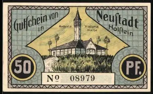Notgeld Neustadt in Holstein, 50 Pfennig, Die Augusta-Victoria-Warte