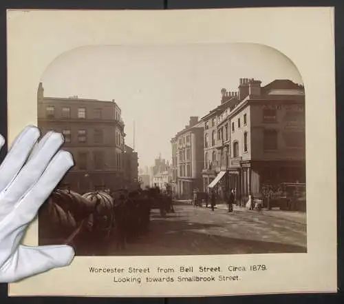 Fotografie unbekannter Fotograf, Ansicht Birmingham, Worcester Street from Bell Street to Smallbrook Street, 1879