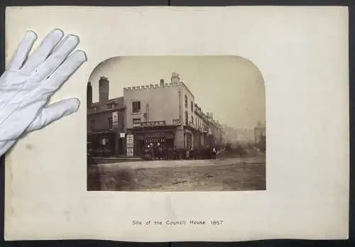 Fotografie H. J. Withlock, Birmingham, Ansicht Birmingham, Site of the Council House, Ann Street / Congreve St., 1867