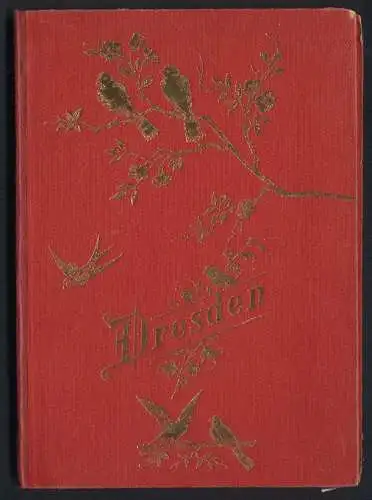 Leporello-Album 16 Lithographie-Ansichten Dresden, Postplatz mit Pferdebahn, Frauenkirche, Helbig`s Etablis., Altmarkt