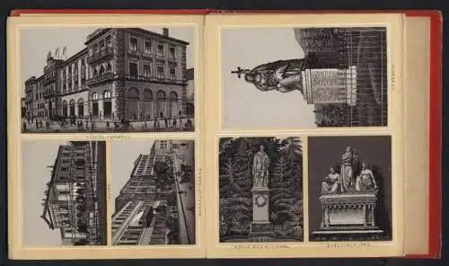 Leporello-Album 27 Lithographie-Ansichten Kissingen, Bahnhof, Rakoczy-Brunnen, Casino, Bismarck Wohnung, Saline, Bocklet