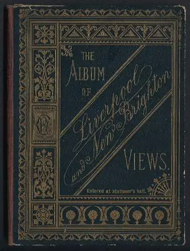 Leporello-Album 22 Lithographie-Ansichten Liverpool and New Brighton, Railway Station, Lighthouse, Port, Town Hall