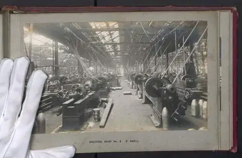 Fotoalbum m. 10 Fotografien, Ponders end Shell Works Middlesex, London-Enfield, Munitionsfabrik, David Lloyd George 1917