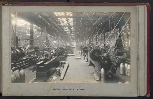 Fotoalbum m. 10 Fotografien, Ponders end Shell Works Middlesex, London-Enfield, Munitionsfabrik, David Lloyd George 1917