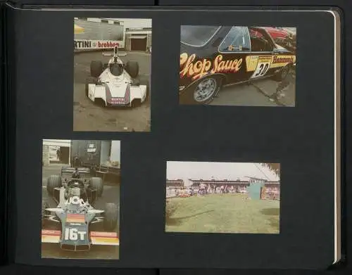 Fotoalbum mit 79 Fotografien John Player Grand Prix Silverstone 1973-1977, Ferrari, Tyrrell Ford, Brabham, BMW, Porche