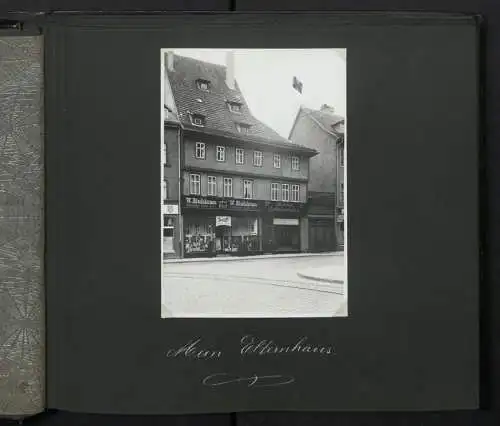 Fotoalbum mit 115 Fotografien, Ansicht Erfurt, Geschäfts und Wohnhaus Kohlen Schoenheinz in der Neuwerkstrasse 16