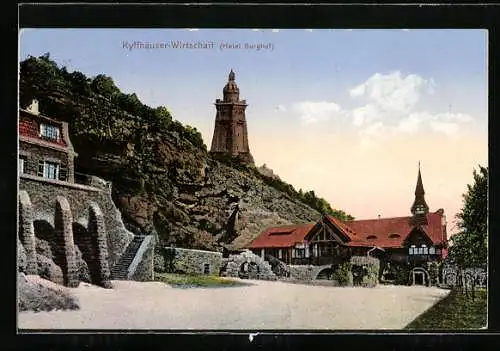 AK Kyffhäuser, Kyffhäuserdenkmal und Kyffhäuser-Wirtschaft, Hotel Burghof