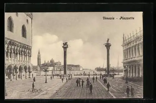 AK Venedig, Piazzetta mit Blick aufs Meer