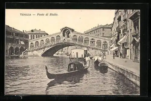 AK Venezia, Ponte di Rialto und Gondeln