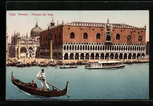 AK Venezia, Palazzo dei Dogi vom Wasser aus
