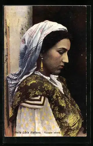 AK Seitenportrait eines jüdischen Mädchens