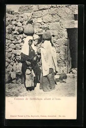 AK Femmes de Bethléhem allant à l`eau
