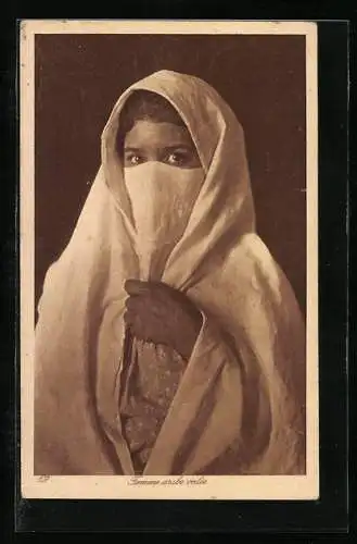 AK Femme arabe voilee, verschleierte Frau