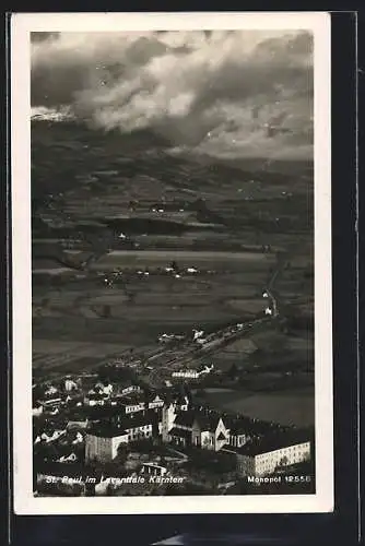 AK St. Paul im Lavanttale /Kärnten, Ortsansicht mit aufkommendem Sturm