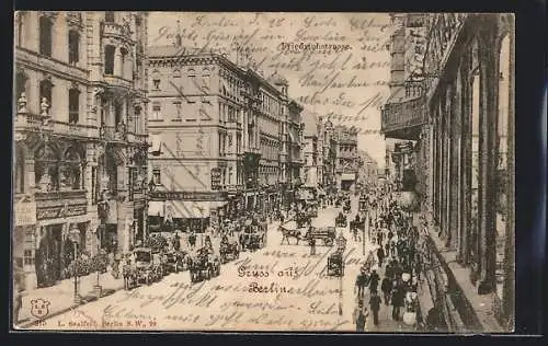 AK Berlin, Blick in die Friedrichstrasse