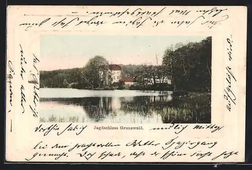 AK Grunewald, Jagdschloss am Teich