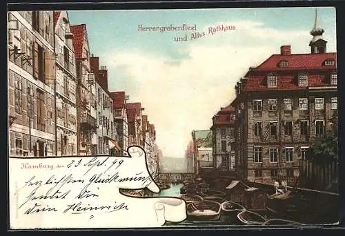 AK Alt-Hamburg, Herrengrabenfleet und Altes Rathhaus
