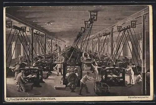 AK Wandsbeck, Reichardt Kakao Werk, Porzellanwalzwerke