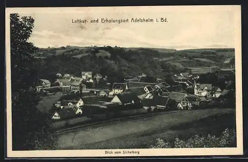 AK Adelsheim i. Bd., Blick vom Sichelberg auf den Ort