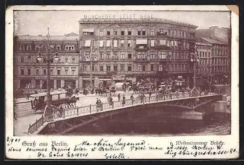 AK Berlin, Strassenpartie an der Weidendammer Brücke