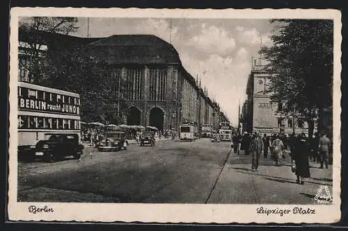 AK Berlin, Strassenpartie am Leipziger Platz