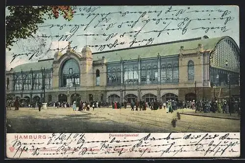 AK Hamburg-Rotherbaum, Dammtorbahnhof mit Strasse