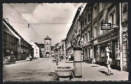 AK Villingen /Schwarzwald, Rietstrasse mit Löwen Drogerie