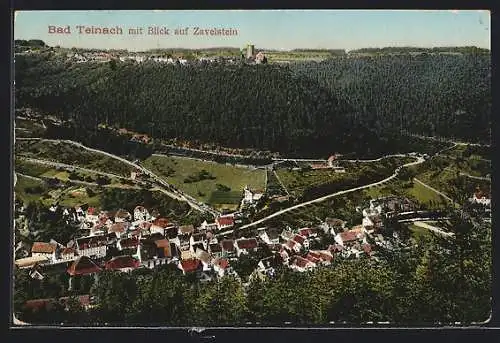 AK Bad Teinach, Ortsansicht mit Blick auf Zavelstein