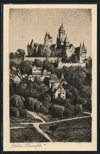 Künstler-AK Braunfels, Blick auf Schloss Braunfels