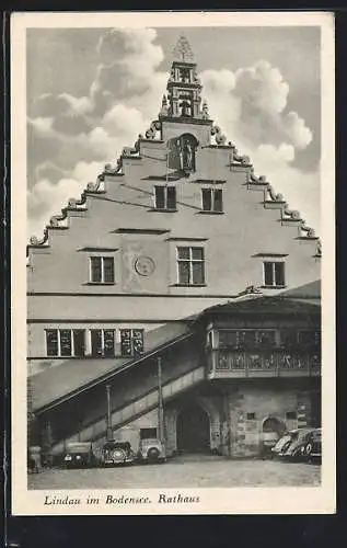 AK Lindau im Bodensee, Rathaus mit Autos