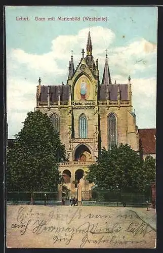 AK Erfurt, Dom mit Marienbild