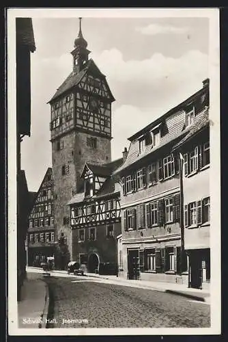 AK Schwäb. Hall, Strassenpartie am Josenturm