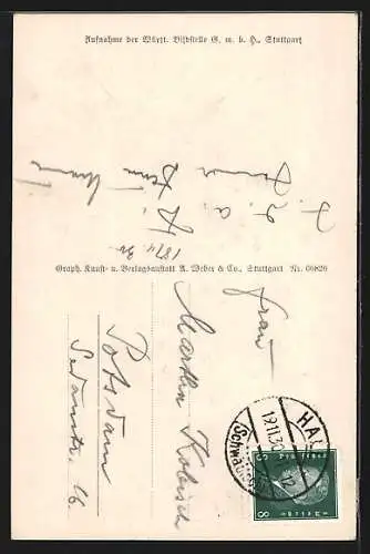 AK Schwäb. Hall, Strassenpartie am Josenturm