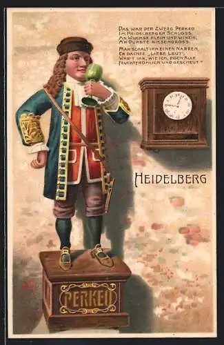 Künstler-AK Heidelberg, Zwerg Perkeo im Schloss