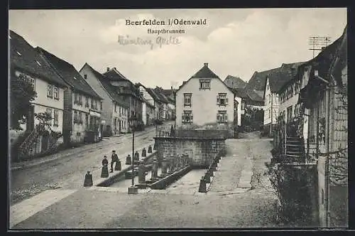 AK Beerfelden, am Hauptbrunnen