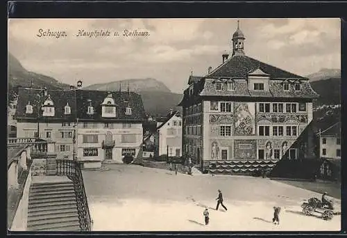 AK Schwyz, Hauptplatz und Rathaus