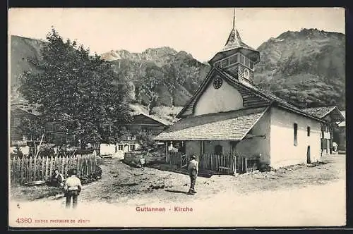 AK Guttannen, Ortspartie mit Kirche