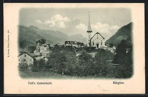 AK Bürglen, Teilansicht mit Kirche