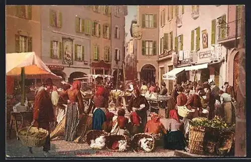 AK Locarno, Mercato, auf dem Markt