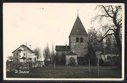 AK St. Sulpice, Blick auf die Kirche