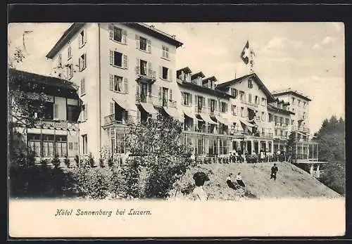 AK Luzern, Hotel Sonnenberg auf dem Hügel