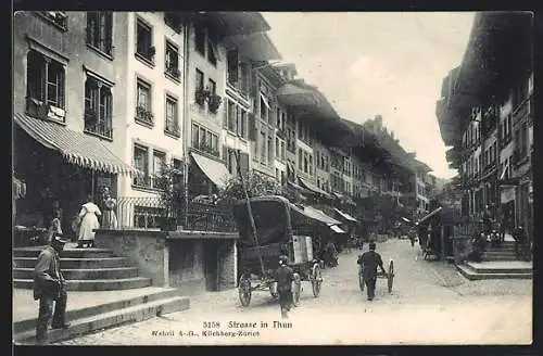 AK Thun, Strassenpartie mit Geschäften