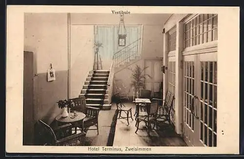 AK Zweisimmen, Hotel Terminus, Vestibule