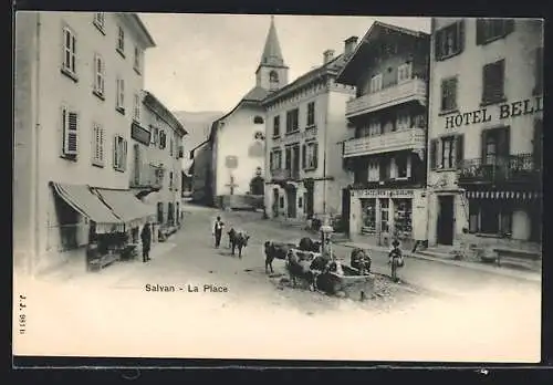 AK Salvan, La Place, Hotel, Maison et Commune