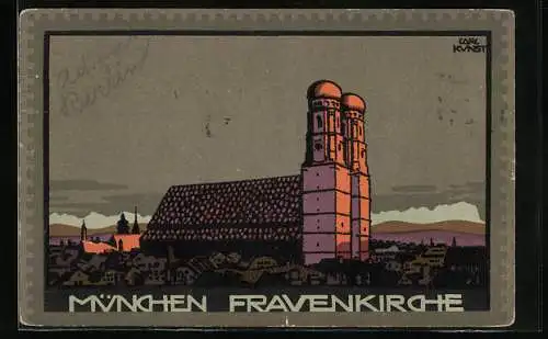 Künstler-AK Carl Kunst: München, Frauenkirche