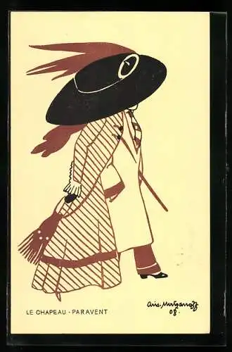 Künstler-AK A. Mertzanoff: Le Chapeau - Paravent