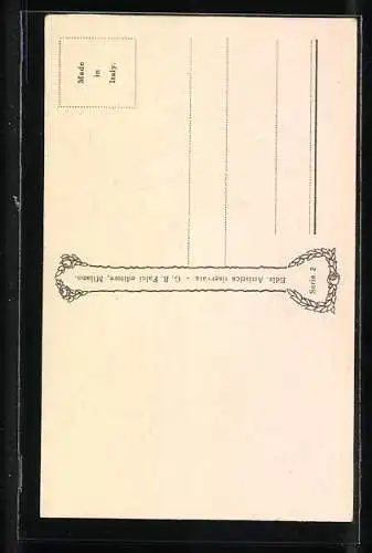 Künstler-AK C. Monestier: Junge Frau im Garten