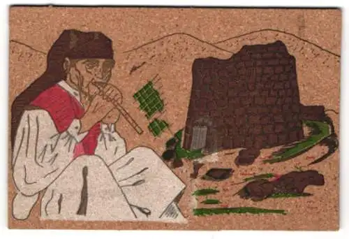 Kork-AK Flötenspieler in Tracht